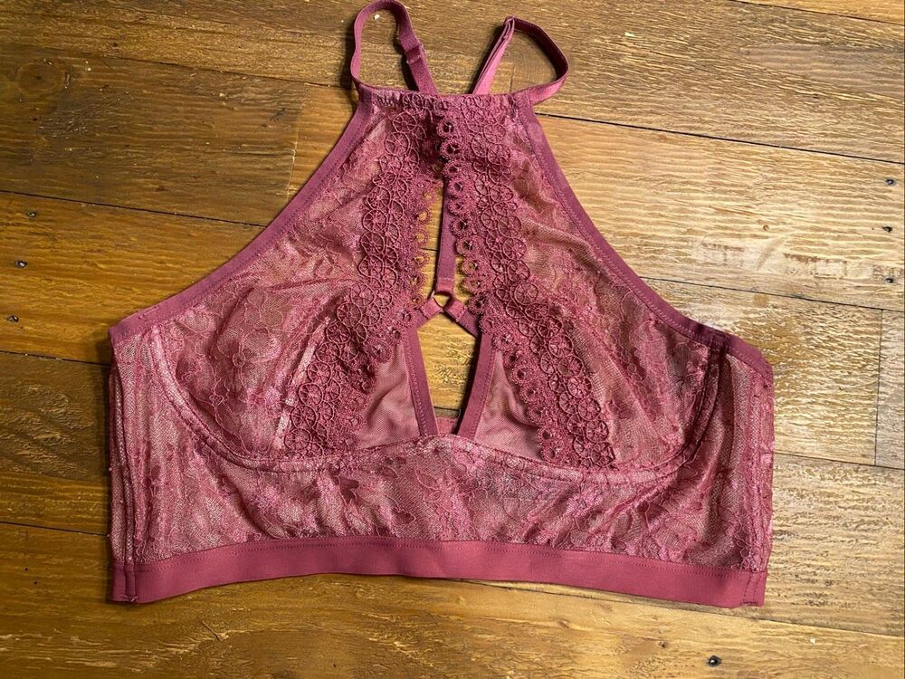 Victoria’s Secret L very sexy bralette bra blush pink lace lingerie top